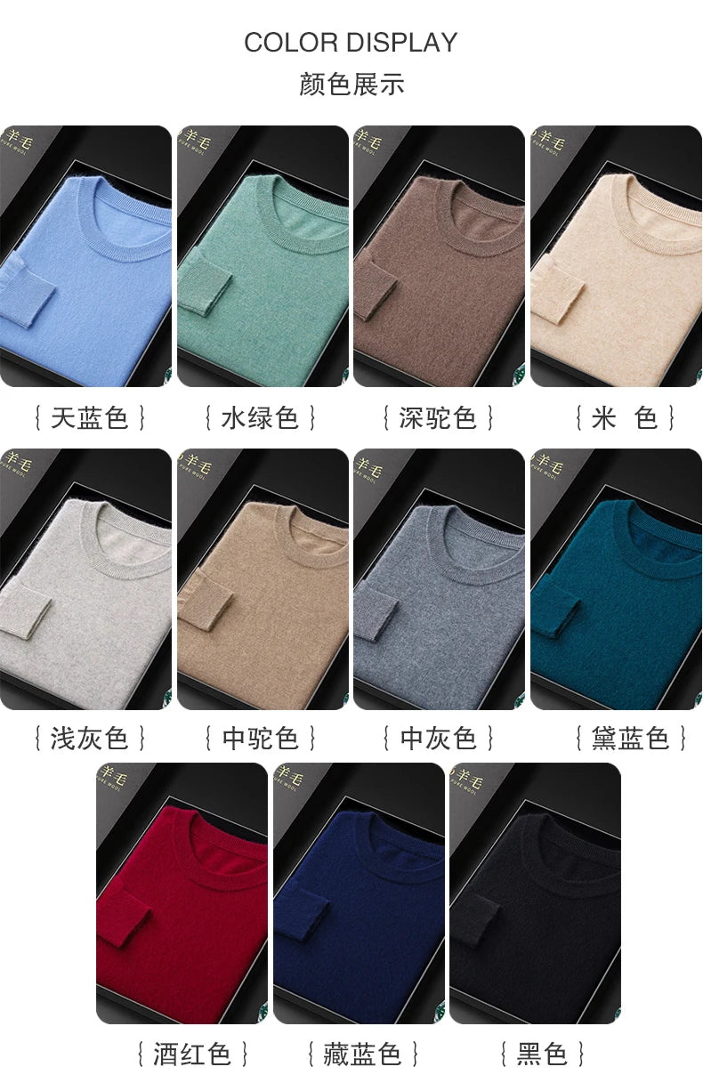 Men's Pure Wool Crewneck Sweater