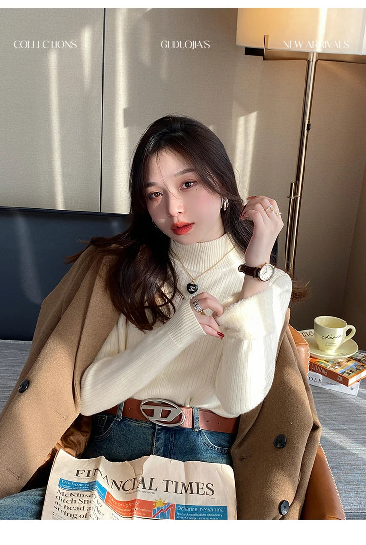 Women's Velvet-Lined Turtleneck Sweater