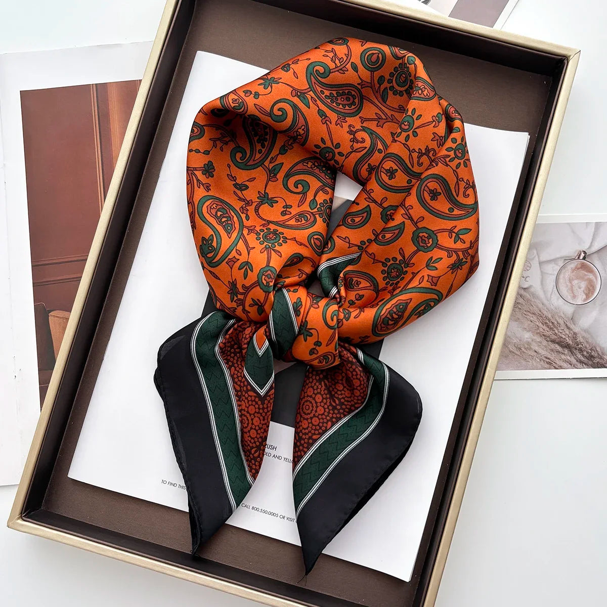 Women's Floral Satin Hair Scarf