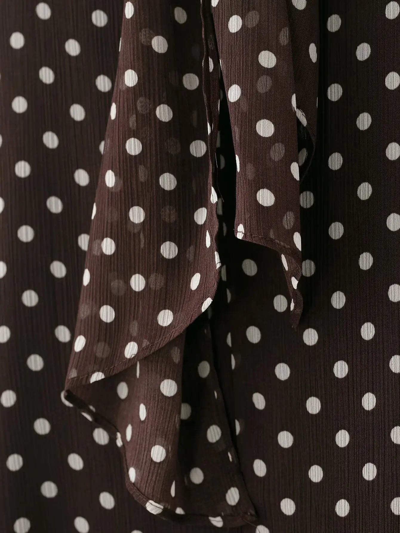 Women's Polka Dot Blouse – Long Sleeve Bow-Tie Neck Elegant Shirt