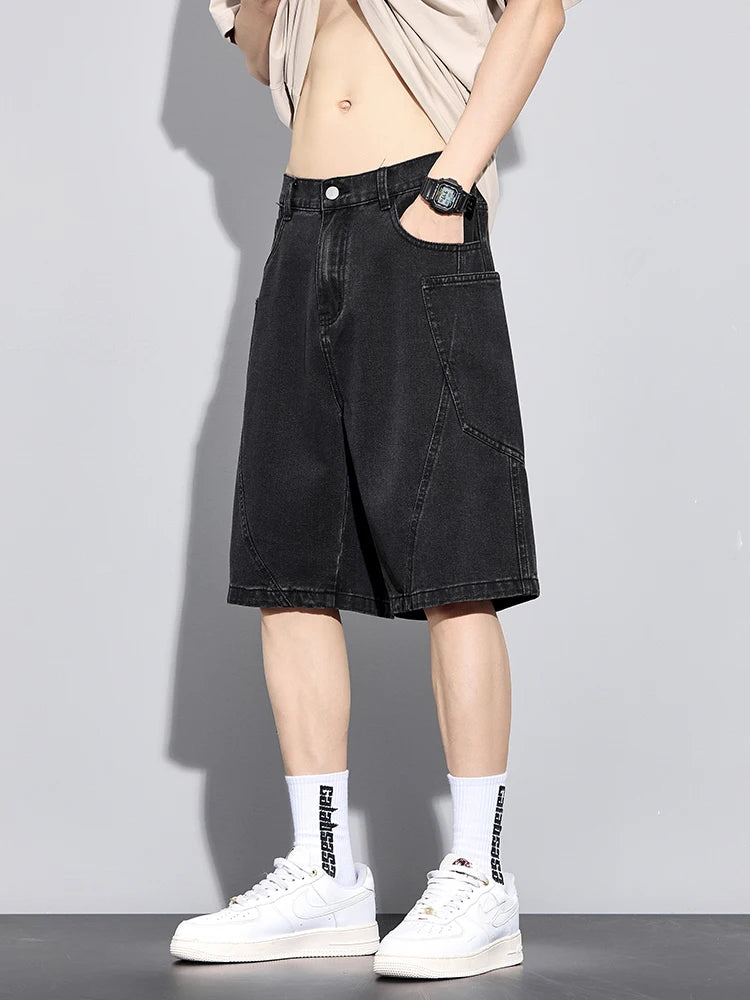 Baggy Denim Cargo Shorts