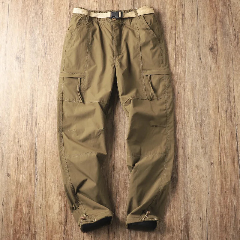 Men's Outdoor Hiking Pants – Fleece Lined, Windproof, Waterproof, Straight Leg