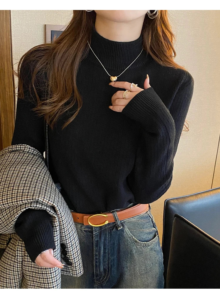 Women's Velvet-Lined Turtleneck Sweater