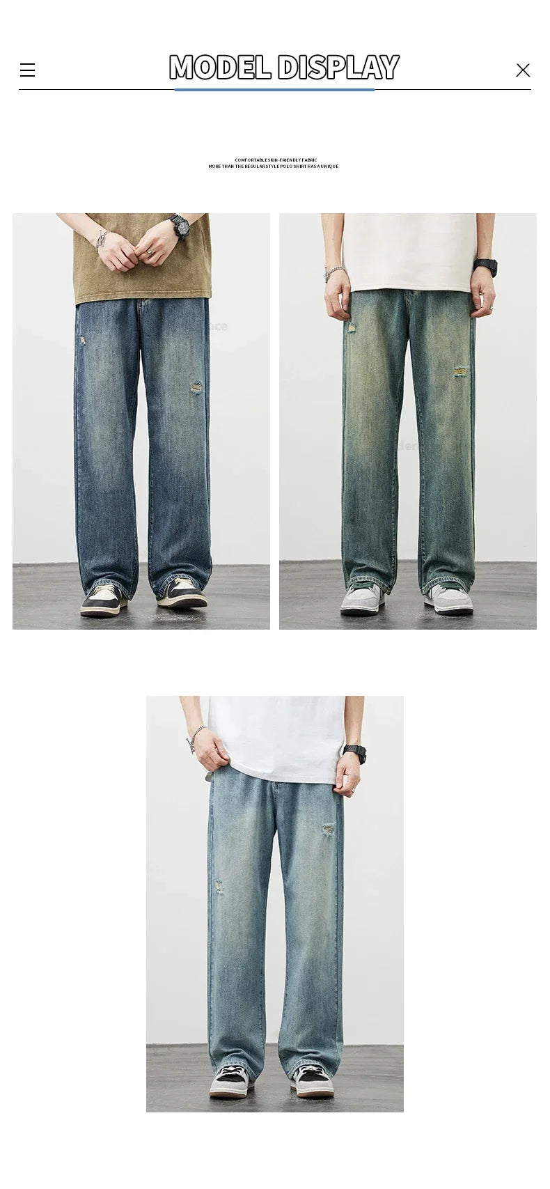 Men's Vintage Baggy Ripped Jeans