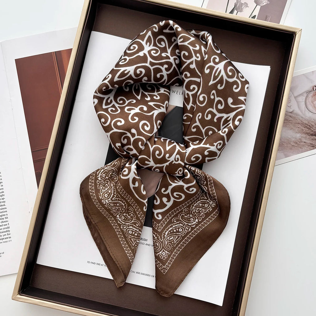 Women's Floral Satin Hair Scarf