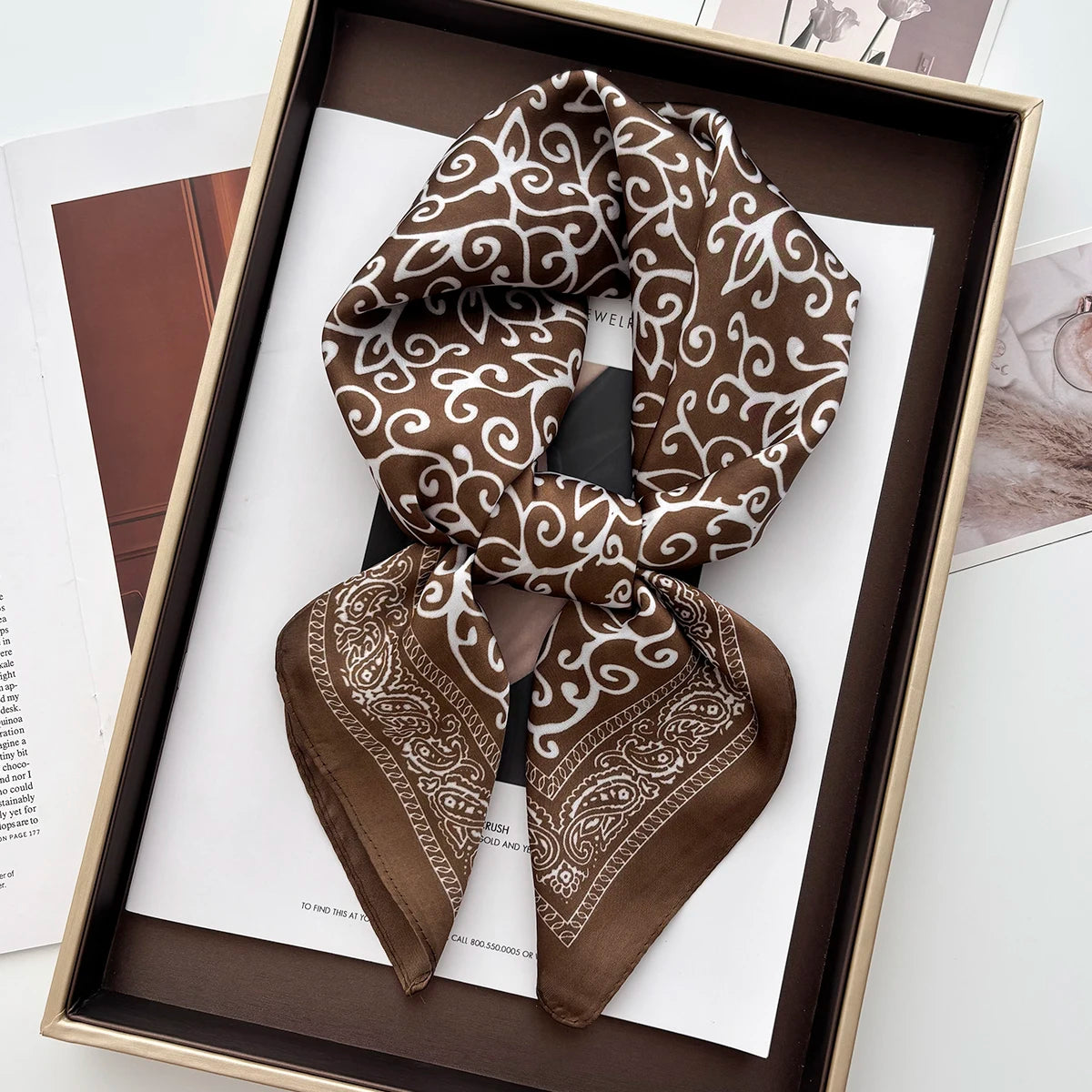 Women's Floral Satin Hair Scarf