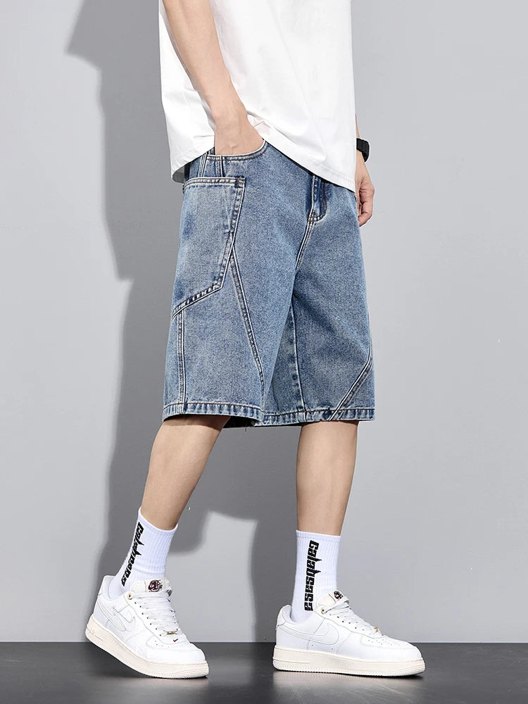 Baggy Denim Cargo Shorts
