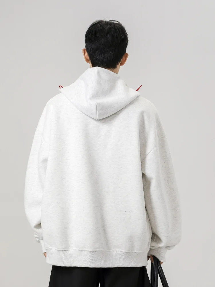 Men's Contrast Zip-Up Heavyweight Hoodie