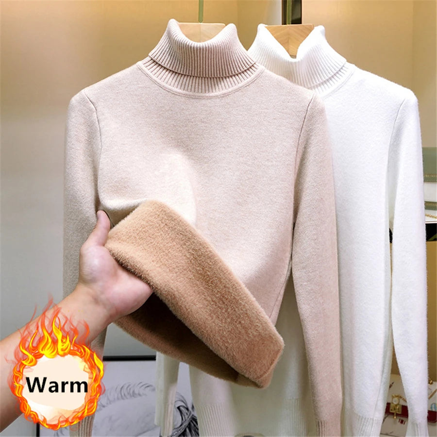 Women's Warm Turtleneck Knit Sweater