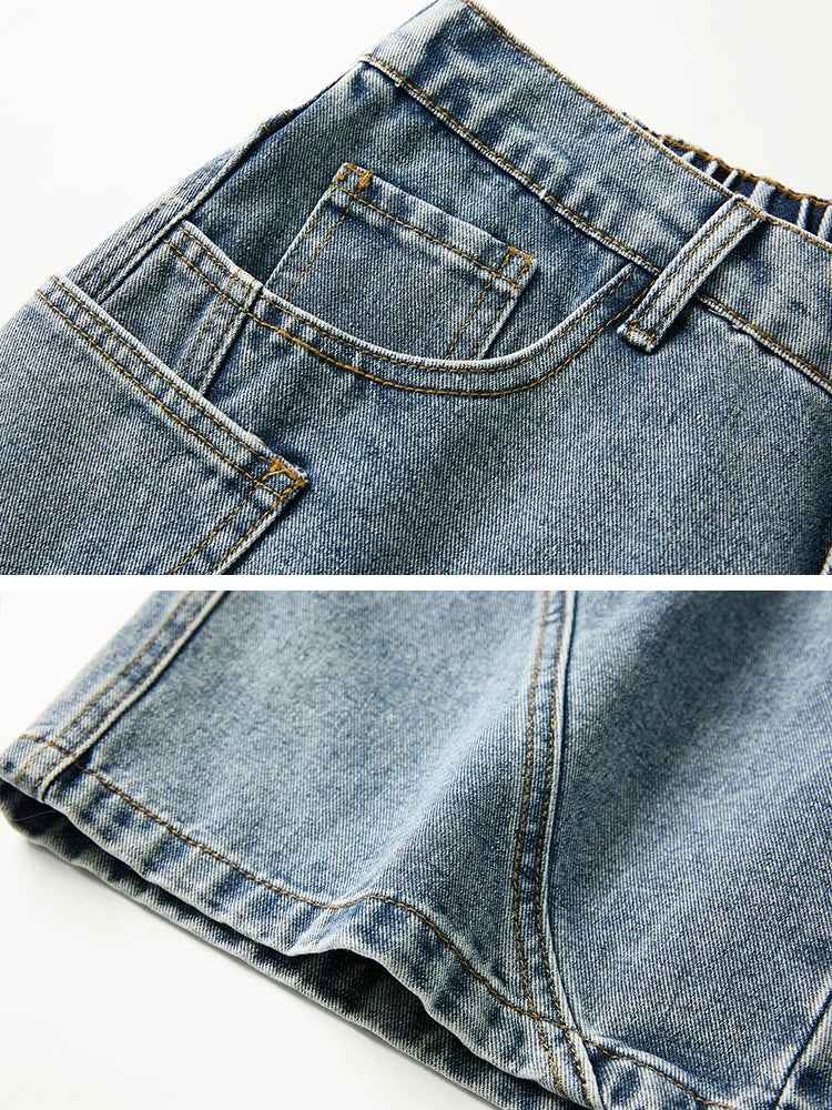 Baggy Denim Cargo Shorts